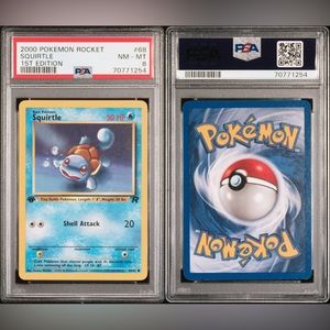 1st Edition Squirtle PSA 8 NM Near Mint - Vintage 68/82 Team Rocket Poke…